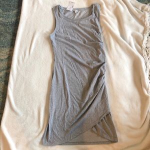 Grey Ruched t-shirt tank dress